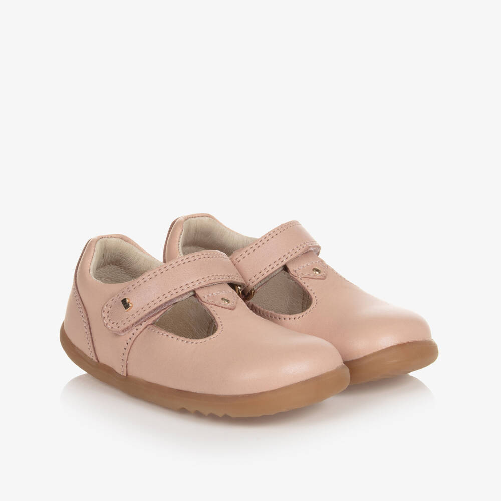 Bobux Step Up-Girls Pink Leather First Walker Shoes | Childrensalon