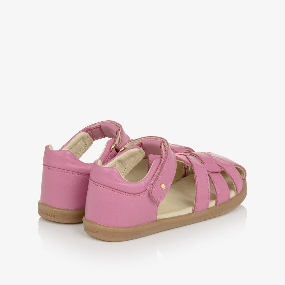 Bobux IWalk-Girls Pink Leather Strappy Sandals | Childrensalon