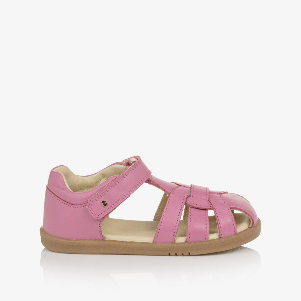 Bobux IWalk-Girls Pink Leather Strappy Sandals | Childrensalon