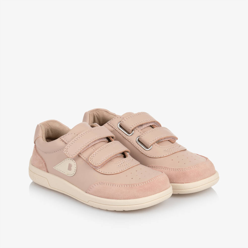 Bobux Kid +-Girls Rose Pink Leather Trainers | Childrensalon