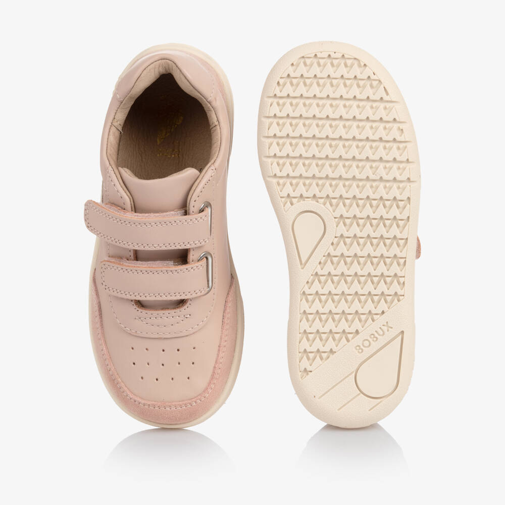 Bobux Kid +-Girls Rose Pink Leather Trainers | Childrensalon