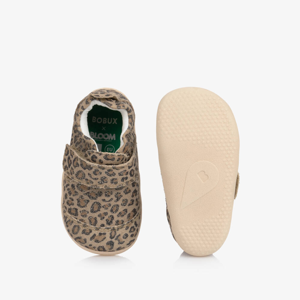 Bobux Хплорер-Girls Shimmery Beige Leopard Print Pre-Walkers | Childrensalon