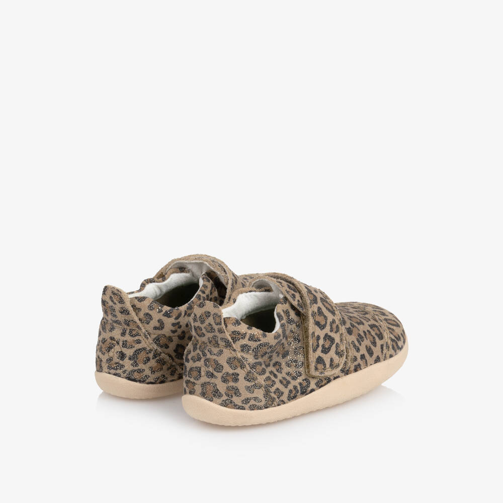 Bobux Хплорер-Girls Shimmery Beige Leopard Print Pre-Walkers | Childrensalon