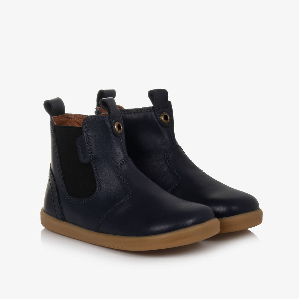 Bobux IWalk-Navy Blue Leather Ankle Boots | Childrensalon