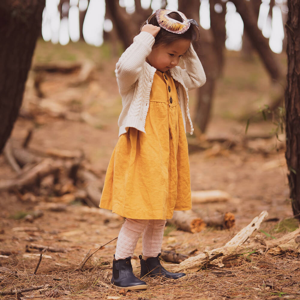 Bobux ЯИду-Синие кожаные ботинки | Childrensalon