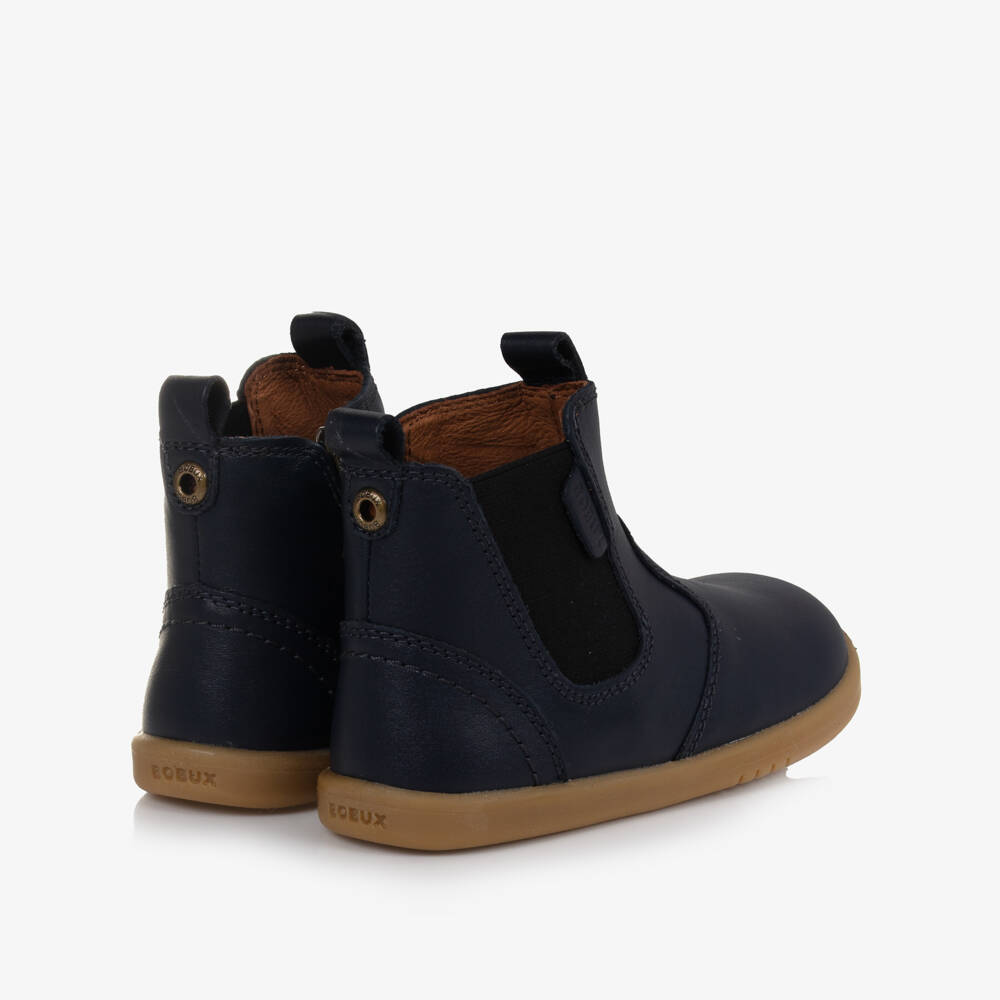 Bobux IWalk-Navy Blue Leather Ankle Boots | Childrensalon