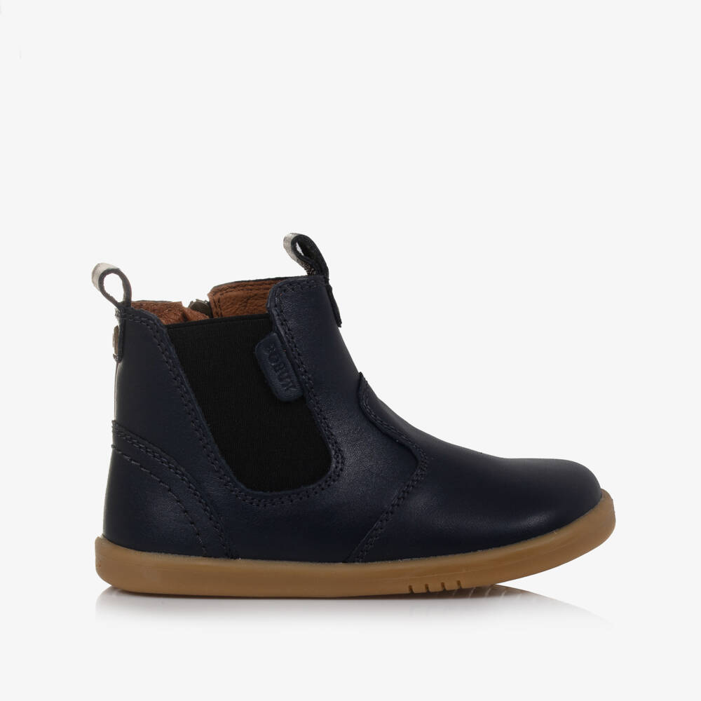 Bobux IWalk-Navy Blue Leather Ankle Boots | Childrensalon
