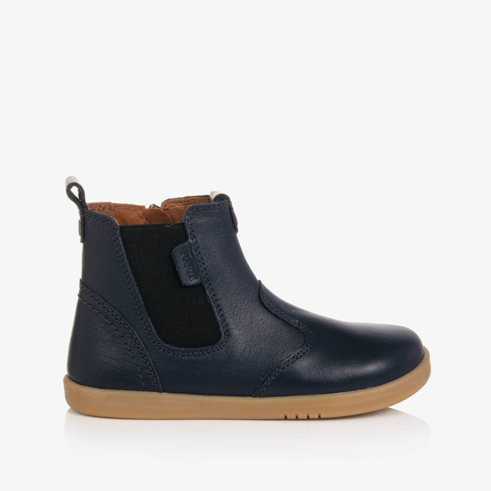 Bobux Kid +-Navy Blue Leather Chelsea Boots | Childrensalon