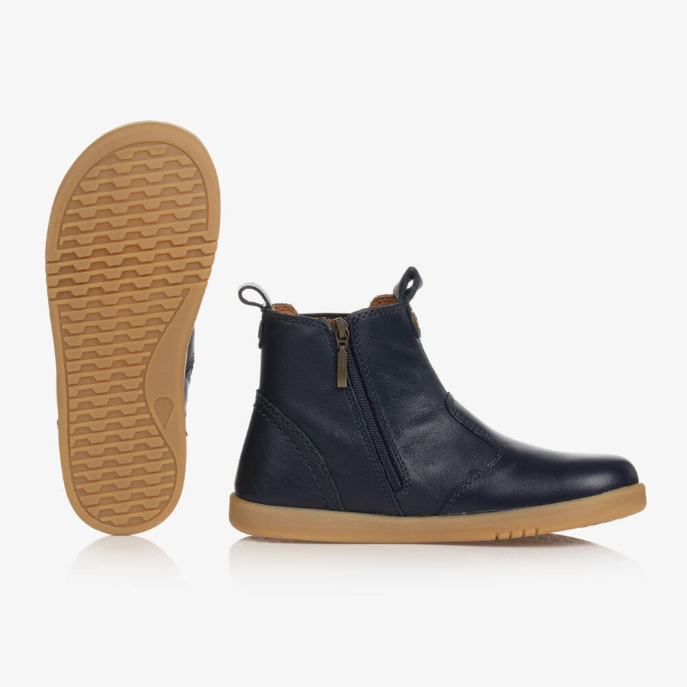 Bobux Кид+-Синие кожаные ботинки | Childrensalon