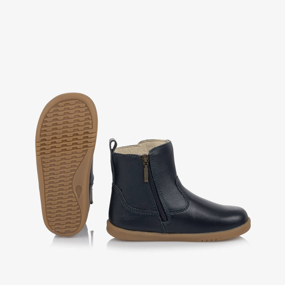 Bobux-Navy Blue Leather I-Walk Boots | Childrensalon