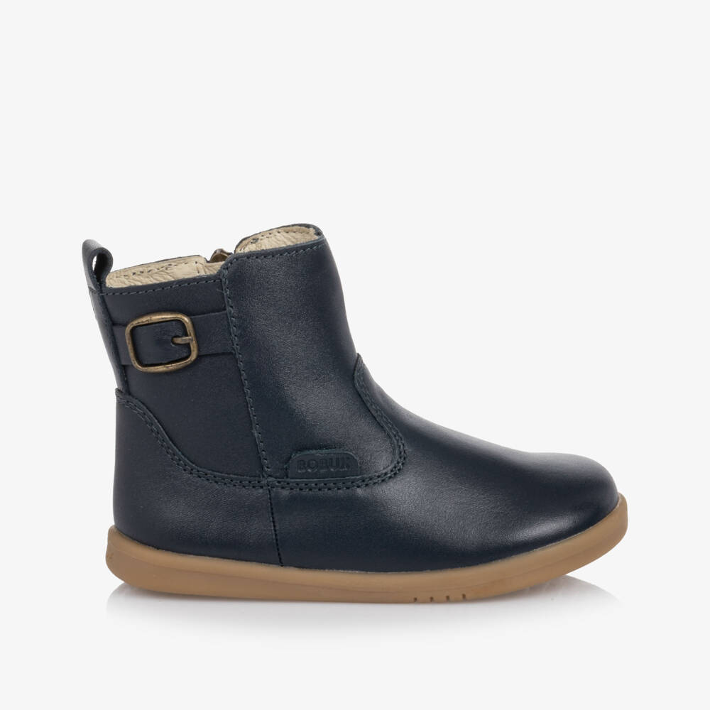 Bobux-Navy Blue Leather I-Walk Boots | Childrensalon