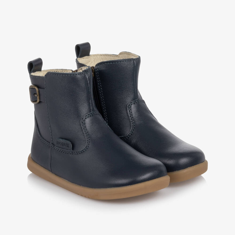 Bobux-Navy Blue Leather I-Walk Boots | Childrensalon