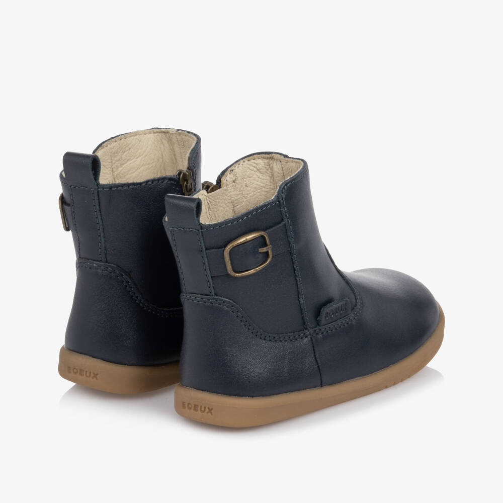 Bobux-Navy Blue Leather I-Walk Boots | Childrensalon
