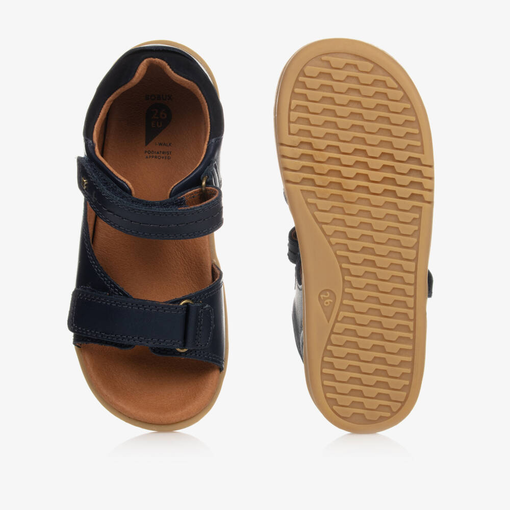 Bobux IWalk-صندل بشريط لاصق جلد لون كحلي | Childrensalon