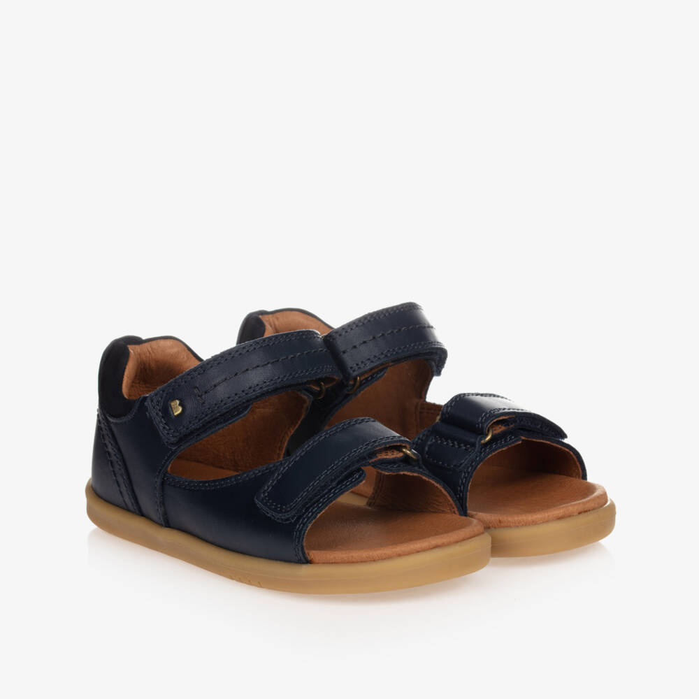 Bobux IWalk-Navy Blue Leather Strappy Sandals | Childrensalon