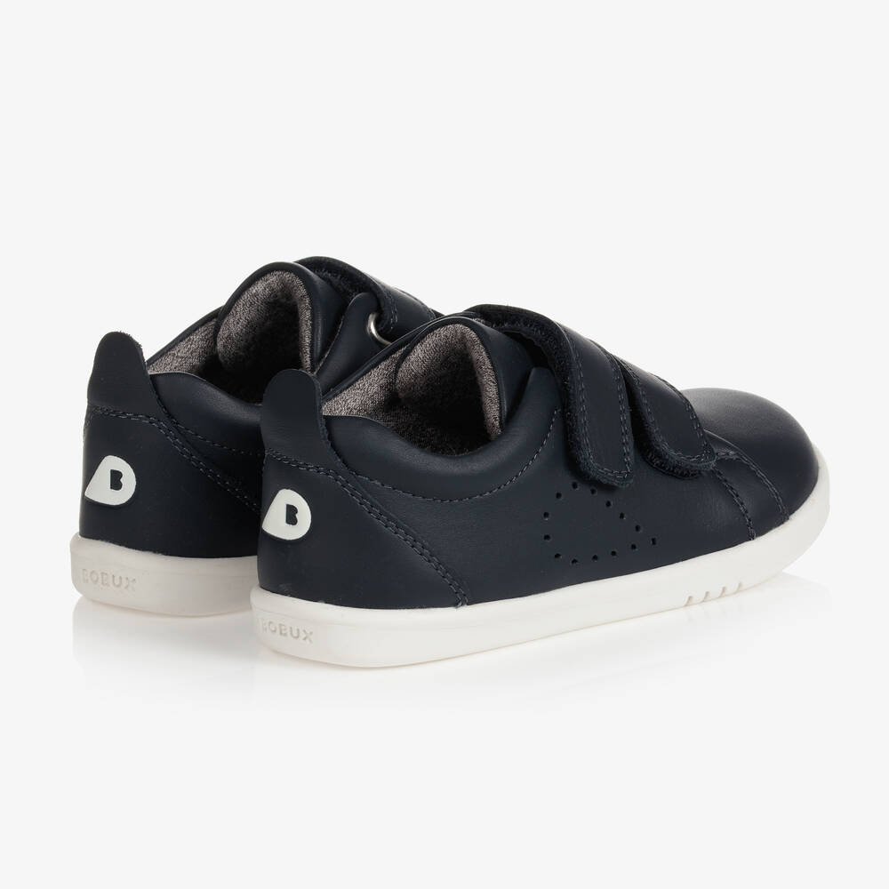Bobux IWalk-Navy Blue Leather Trainers | Childrensalon