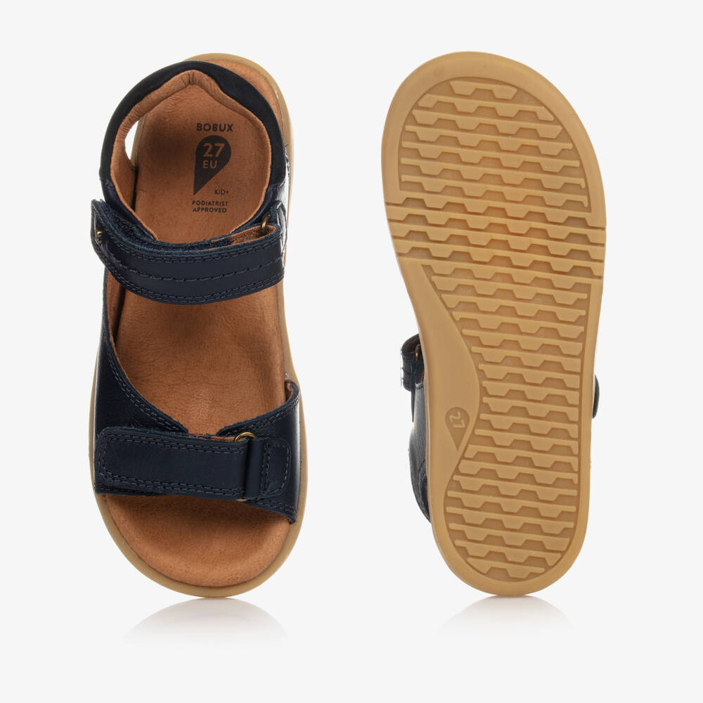 Bobux Kid +-Strappy Navy Blue Leather Sandals | Childrensalon