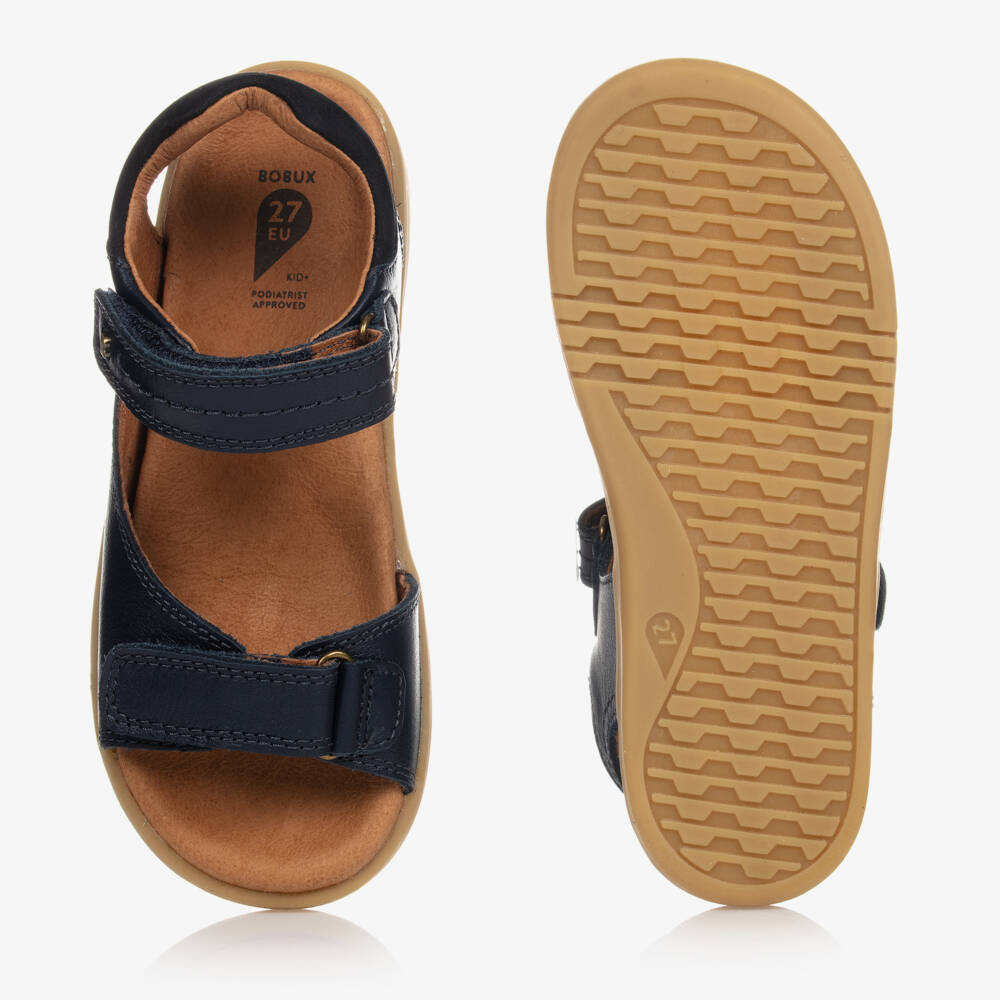 Bobux Kid +-Strappy Navy Blue Leather Sandals | Childrensalon