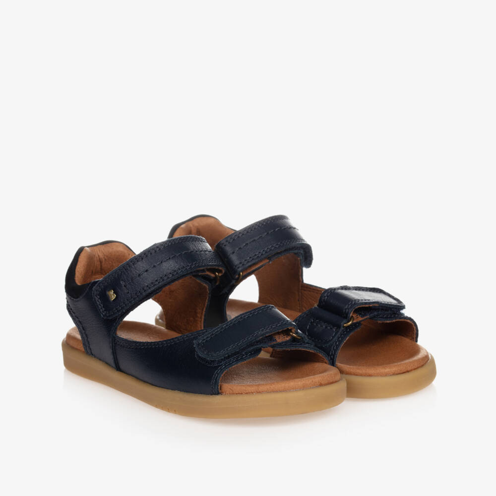 Bobux Kid +-Strappy Navy Blue Leather Sandals | Childrensalon