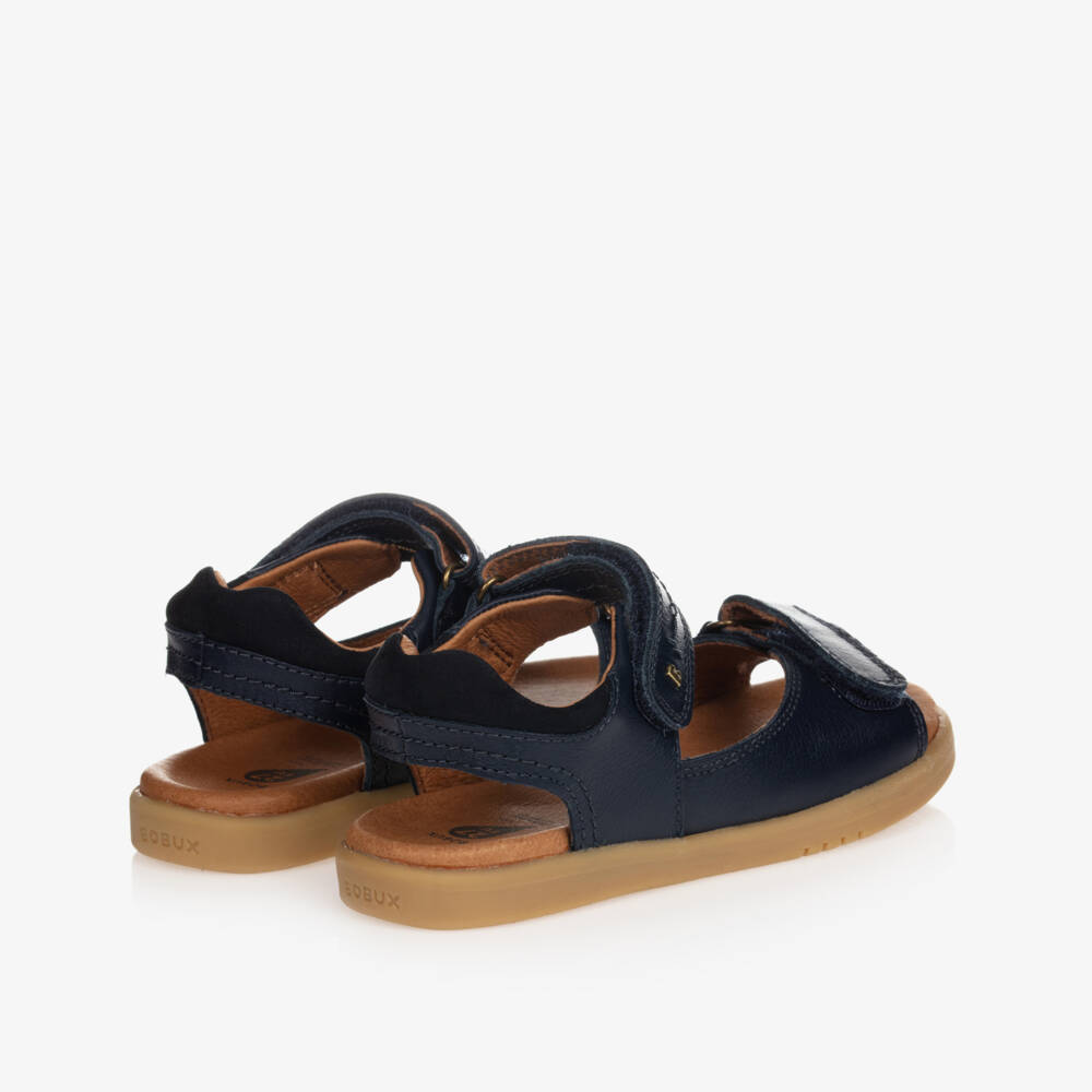 Bobux Kid +-Strappy Navy Blue Leather Sandals | Childrensalon