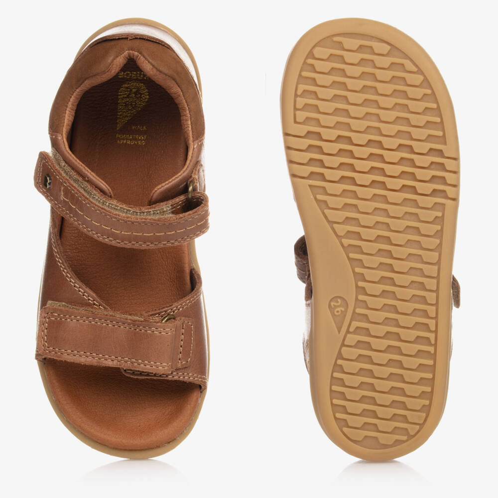 Bobux IWalk-صندل جلد لون بنّي  | Childrensalon