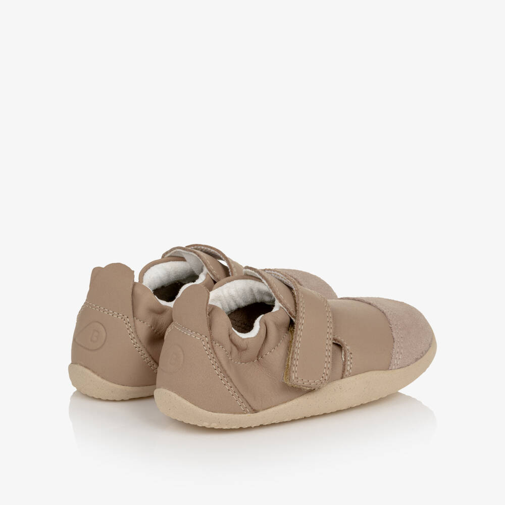 Bobux Xplorer-Taupe Leather First Walker Shoes | Childrensalon