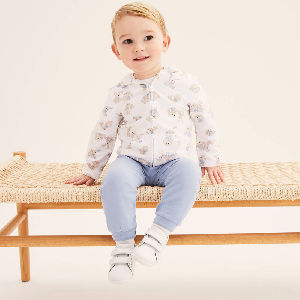 Bobux-White Leather First-Walker Baby Trainers | Childrensalon