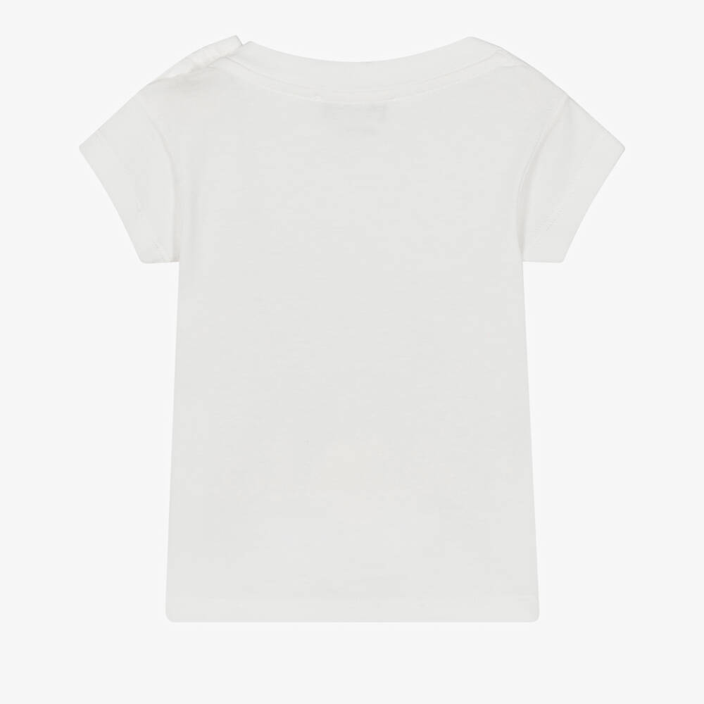 Bonpoint-Футболка белая с принтом острова из органического хлопка для мальчиков | Childrensalon