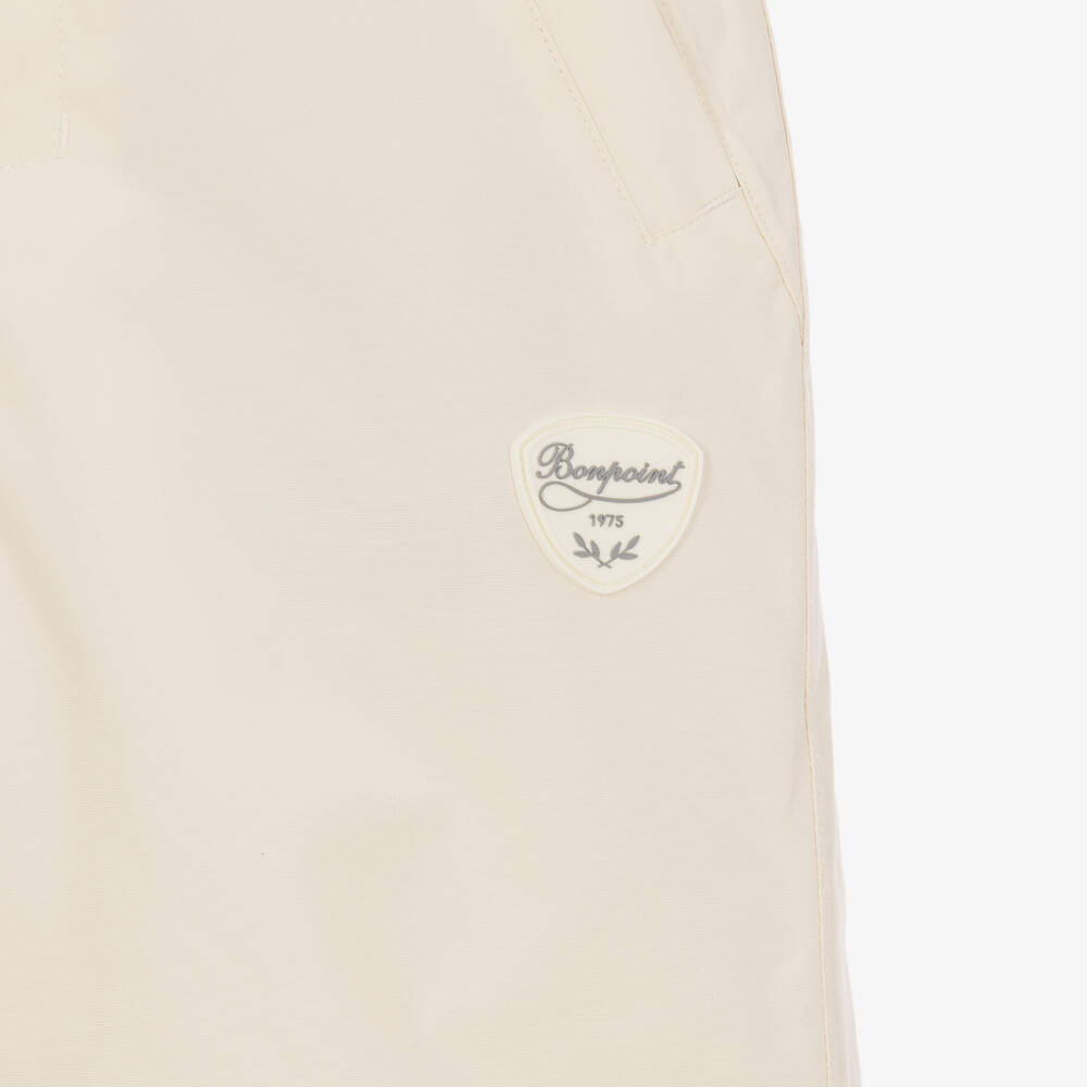 Bonpoint-Beige Padded Ski Trousers with Shoulder Straps | Childrensalon