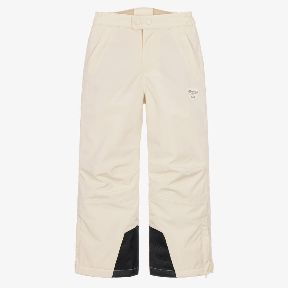 Bonpoint-Beige Padded Ski Trousers with Shoulder Straps | Childrensalon