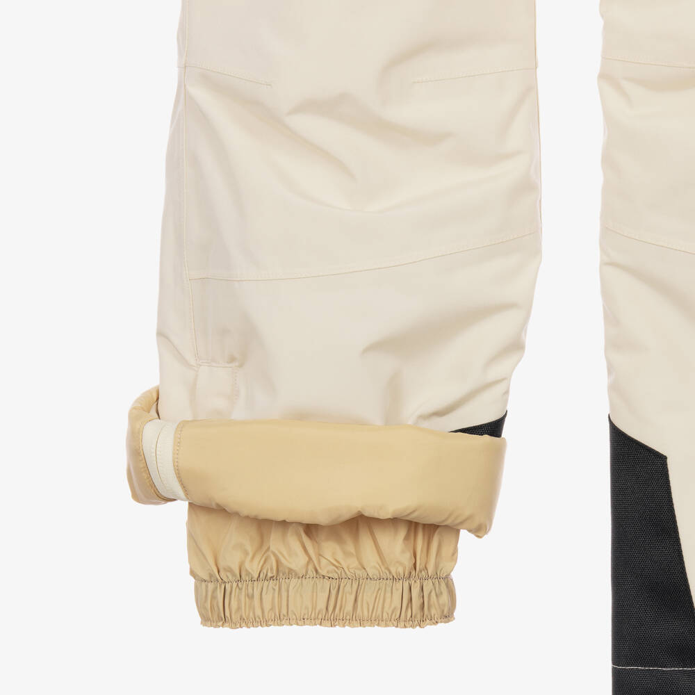 Bonpoint-Beige Padded Ski Trousers with Shoulder Straps | Childrensalon