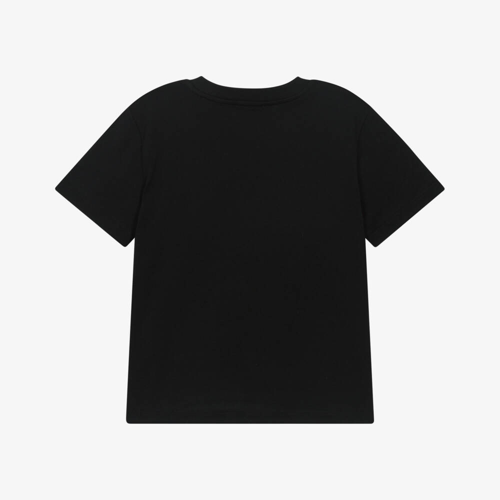 Bonpoint-Boys Black Cotton Heritage Logo Print T-Shirt | Childrensalon