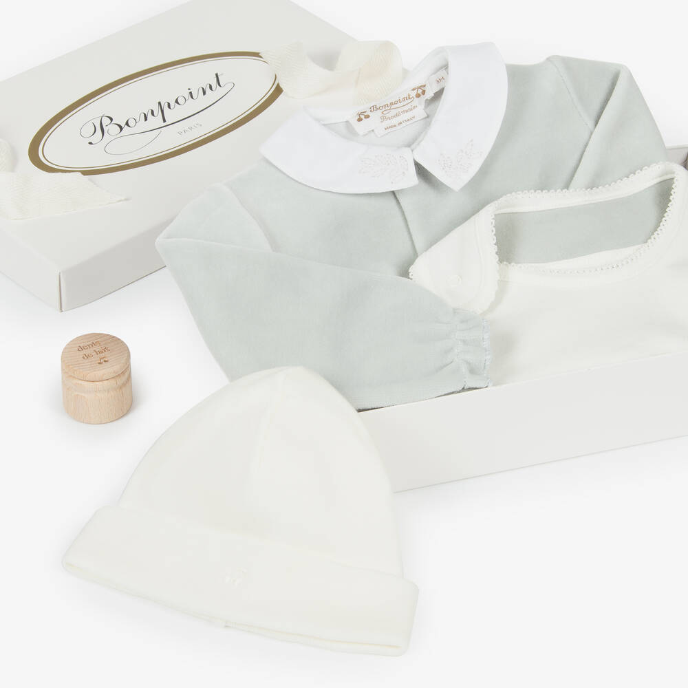 Bonpoint-Boys Blue Babygrow Gift Set | Childrensalon