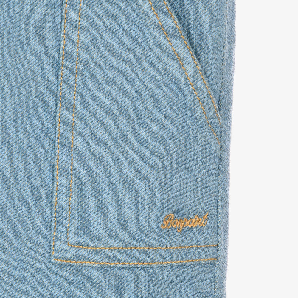 Bonpoint-Boys Blue Denim Elasticated Trousers | Childrensalon