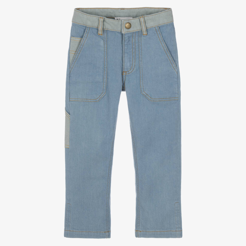 Bonpoint-Boys Blue Denim Jeans with Multiple Pockets | Childrensalon