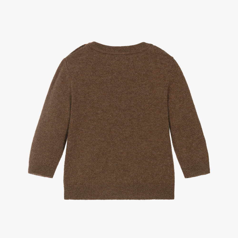 Bonpoint-Boys Brown Pure Cashmere Knit Jumper | Childrensalon