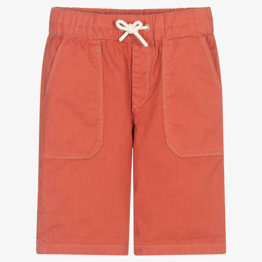 Bonpoint-Boys Burnt Orange Cotton Bermuda Shorts | Childrensalon