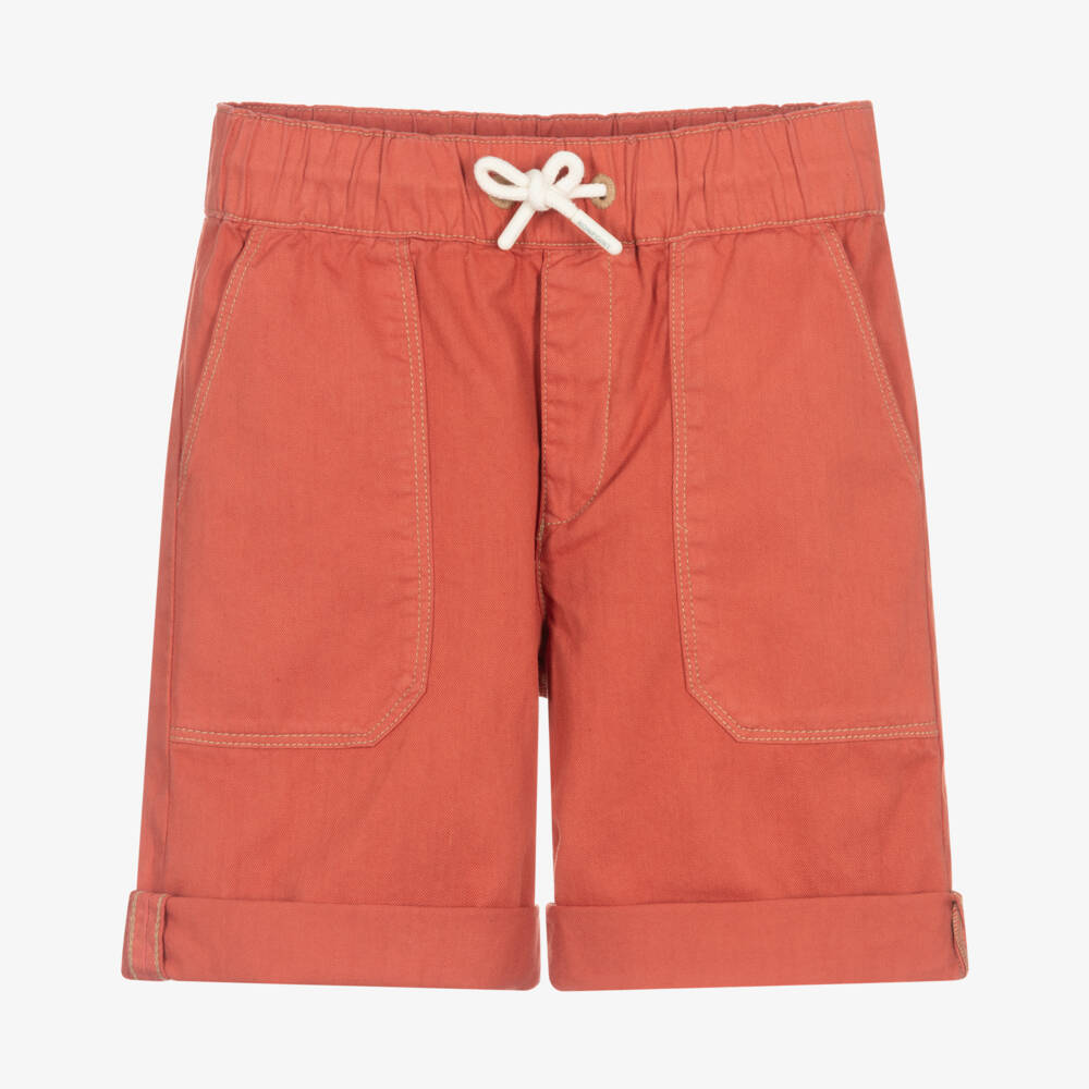 Bonpoint-Boys Burnt Orange Cotton Bermuda Shorts | Childrensalon