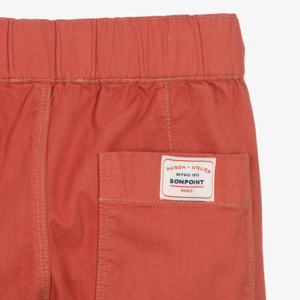 Bonpoint-Boys Burnt Orange Cotton Bermuda Shorts | Childrensalon