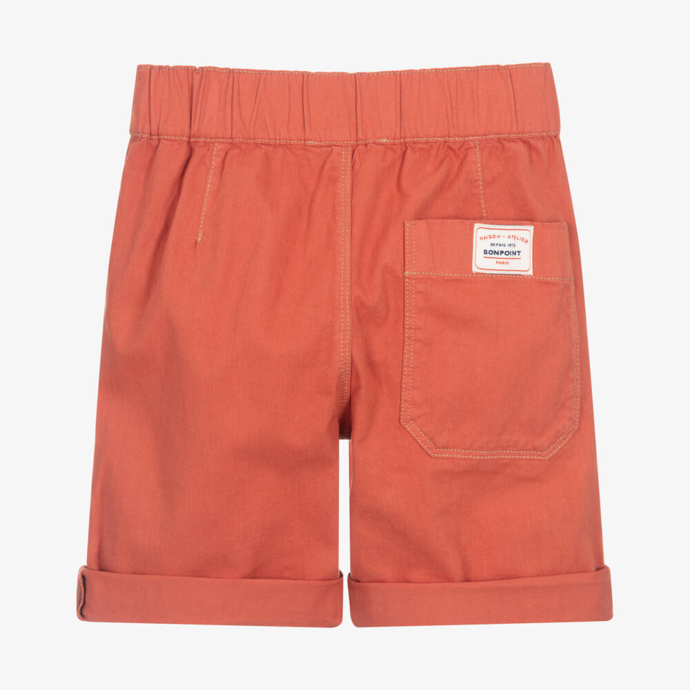 Bonpoint-Boys Burnt Orange Cotton Bermuda Shorts | Childrensalon
