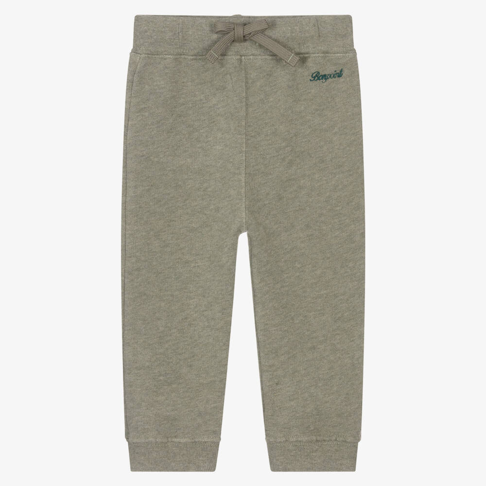 Bonpoint-Boys Green Marl Drawstring Joggers  | Childrensalon
