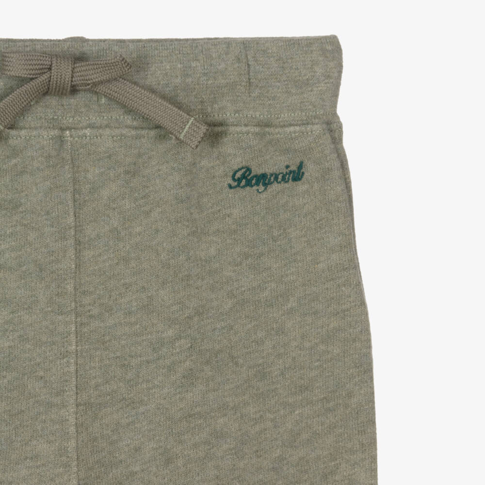 Bonpoint-Boys Green Marl Drawstring Joggers | Childrensalon