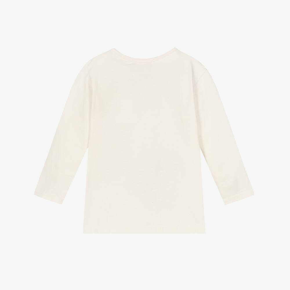 Bonpoint-Boys Ivory Cotton Top with Sailor Print | Childrensalon