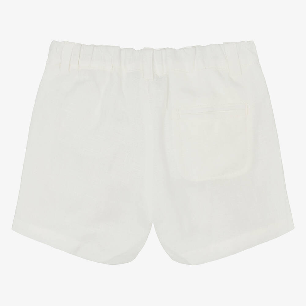 Bonpoint-Boys Ivory Linen Shorts | Childrensalon