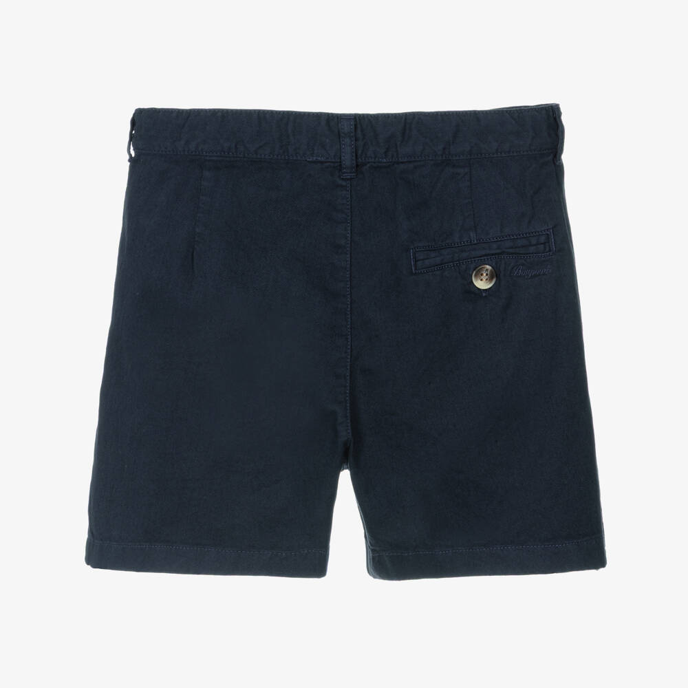 Bonpoint-Boys Navy Blue Cotton Chino Shorts | Childrensalon