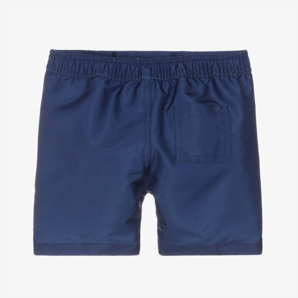 Bonpoint-Плавки-шорты синие с белым автомобилем для мальчиков | Childrensalon