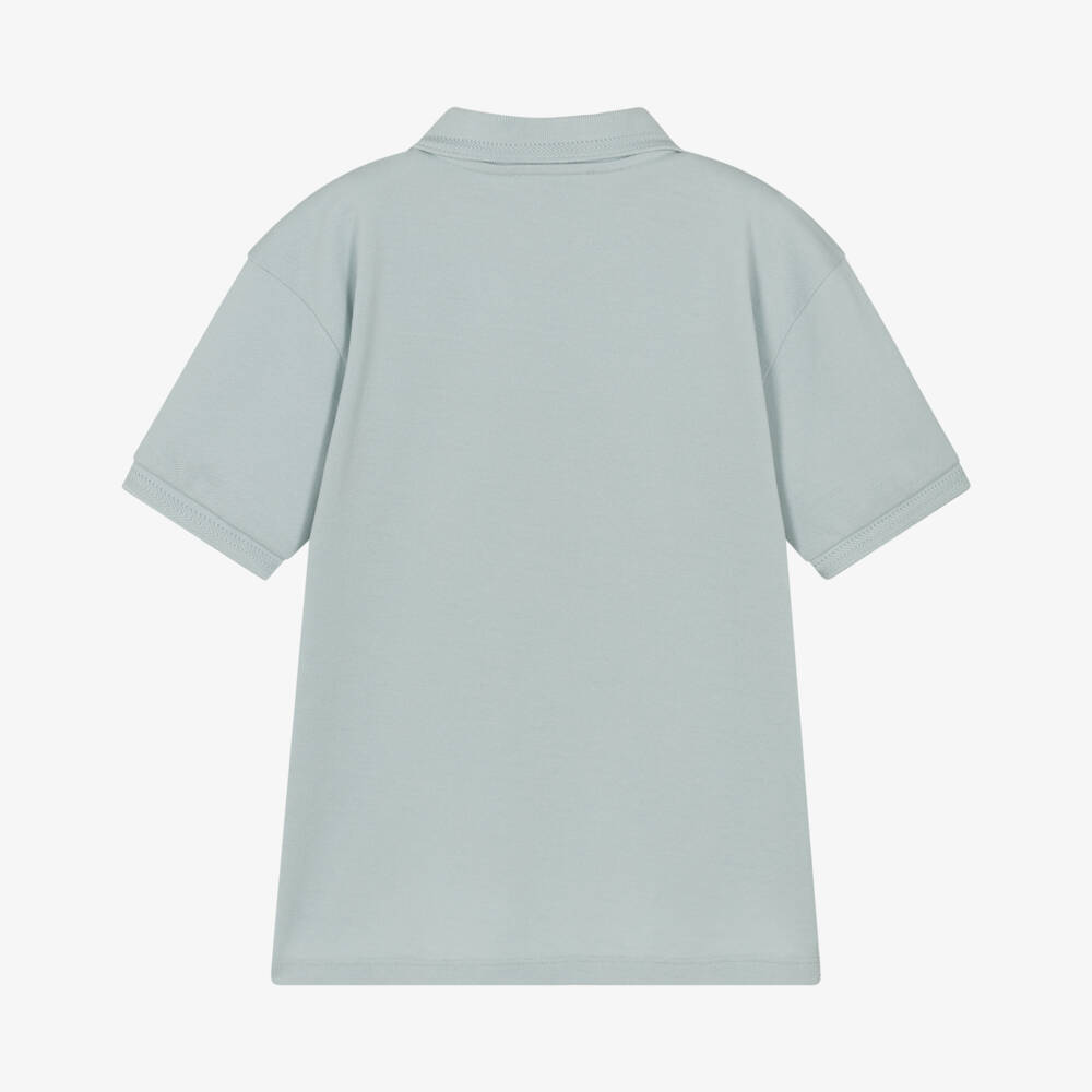 Bonpoint-Boys Pale Blue Cotton Piqué Polo Shirt | Childrensalon