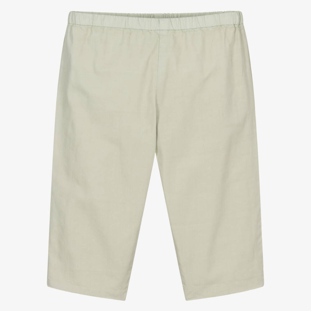 Bonpoint-Брюки шалфейно-зеленые из хлопка для мальчиков | Childrensalon