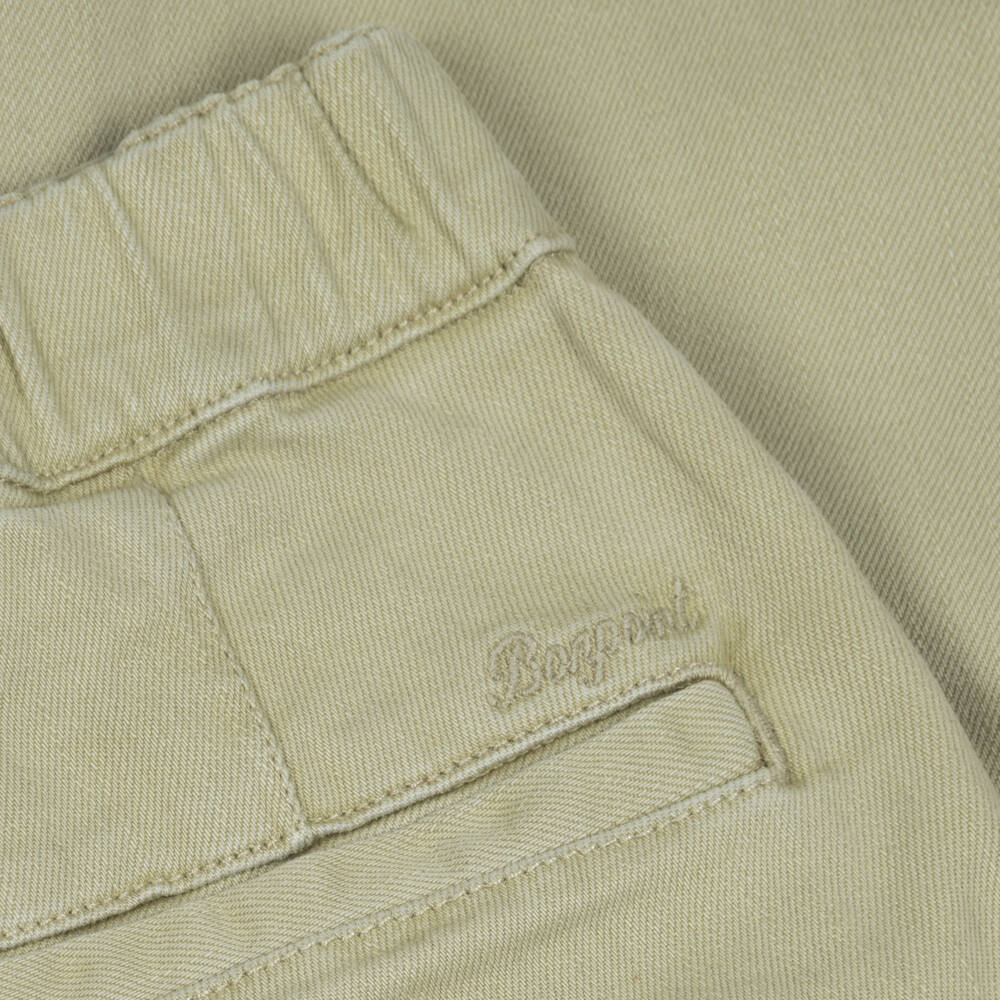 Bonpoint-Boys Straight Cotton Trousers in Green | Childrensalon