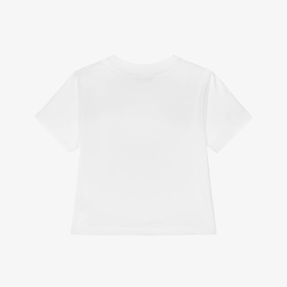 Bonpoint-Boys White Cotton T-Shirt with Vintage Car Graphic | Childrensalon